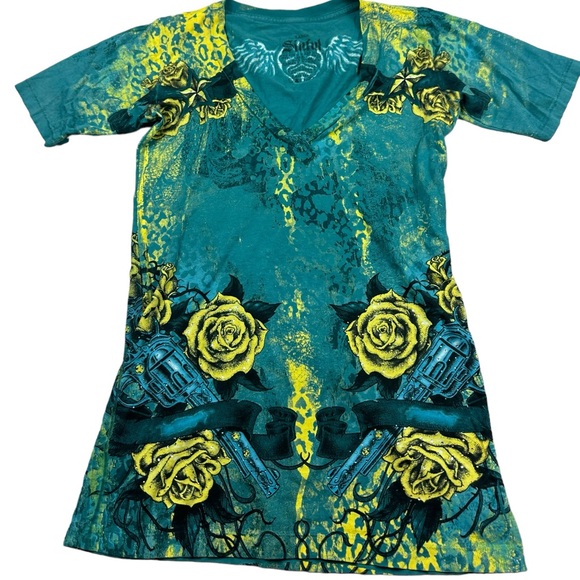 SINFUL: by Affliction Short Sleeve Graphic T-Shirt- Size Large - Picture 4 of 9